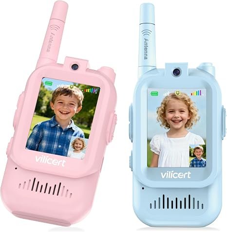Video Walkie Talkie Toys for Age 3-12 Boys Girls, 2 Pack Walkie Talkies with Screen