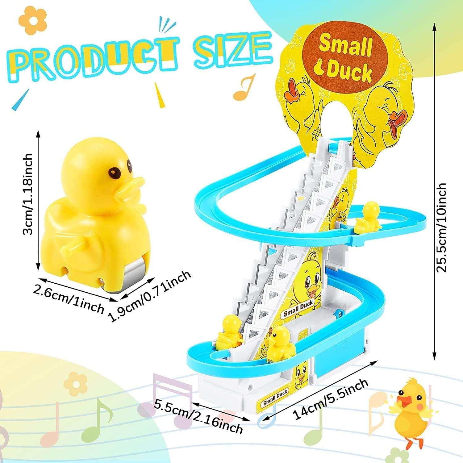 Duck Track Toys for Kids – Stair-Climbing Escalator with Lights & Music, Includes 3 Small Ducks 9pcs